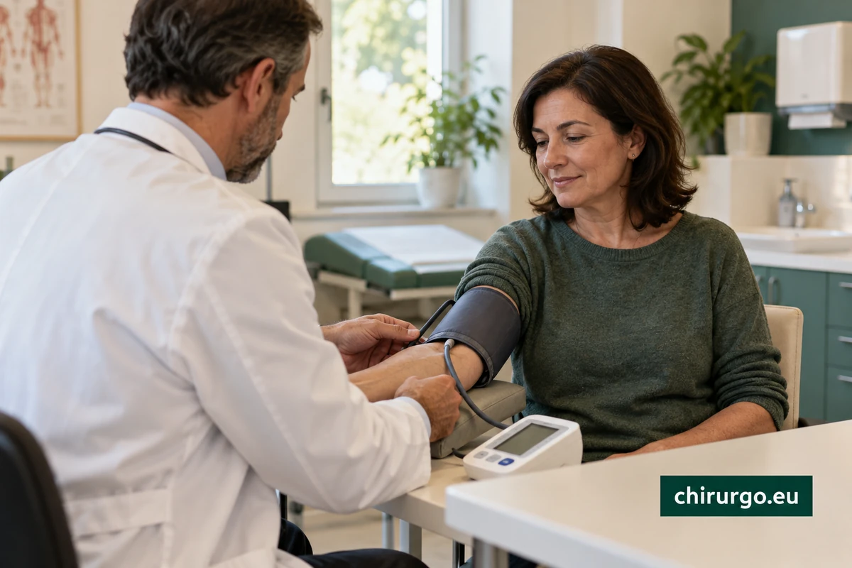 Controllo illustrativo della pressione arteriosa durante una visita ambulatoriale