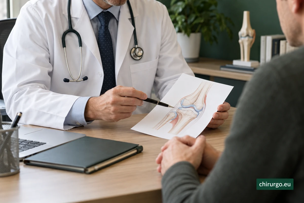 Fotografia illustrativa di un medico che spiega un documento durante un colloquio